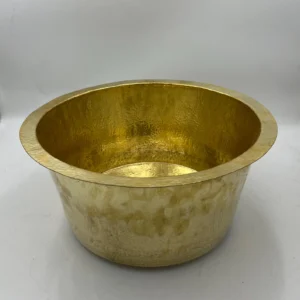Handmade Unlacquered Brass Sink – Round Hammered Drop-In Solid Brass Bathroom