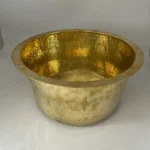 Handmade Unlacquered Brass Sink – Round Hammered Drop-In Solid Brass Bathroom - Image 5