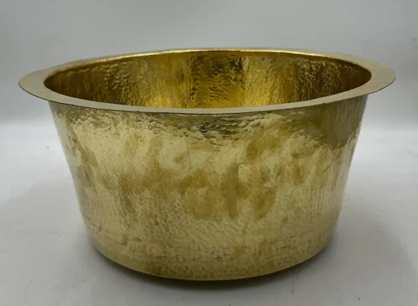 Handmade Unlacquered Brass Sink – Round Hammered Drop-In Solid Brass Bathroom - Image 7