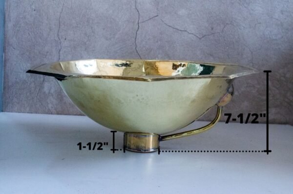 Decagon Hammered Brass Sink – Solid Brass Bathroom or Kitchen Bar Sink - Image 6