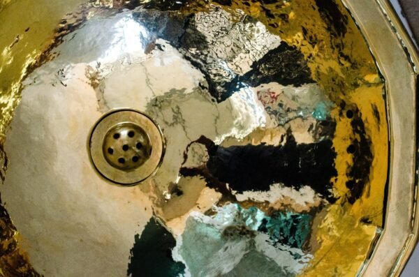 Decagon Hammered Brass Sink – Solid Brass Bathroom or Kitchen Bar Sink - Image 7