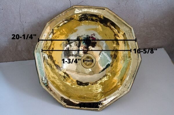 Decagon Hammered Brass Sink – Solid Brass Bathroom or Kitchen Bar Sink - Image 10