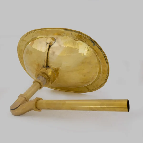 Oval Brass Bathroom Sink – Engraved Antique Drop-In Basin – Handmade Solid Brass - Image 4