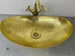 Oval Hammered Brass Sink – Handmade Moroccan Vessel Basin for Bathroom & Vanity - Image 9