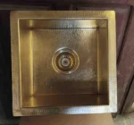 Unlacquered Solid Brass Sink – Handmade Hammered Undermount Brass Kitchen - Image 3