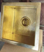 Unlacquered Solid Brass Sink – Handmade Hammered Undermount Brass Kitchen - Image 5