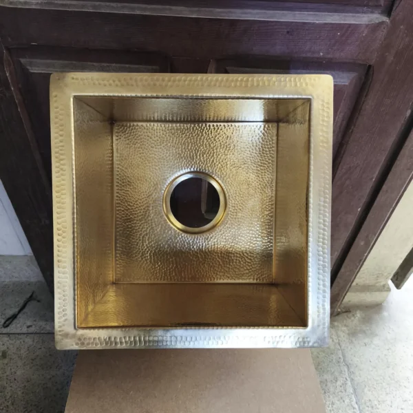 Unlacquered Solid Brass Sink – Handmade Hammered Undermount Brass Kitchen - Image 7