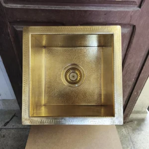 Unlacquered Solid Brass Sink – Handmade Hammered Undermount Brass Kitchen