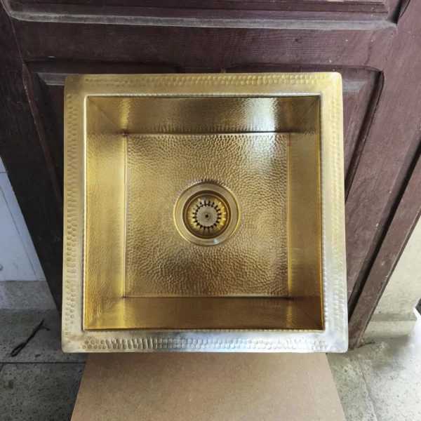 Unlacquered Solid Brass Sink – Handmade Hammered Undermount Brass Kitchen