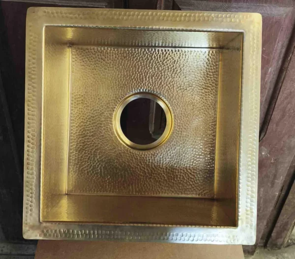 Unlacquered Solid Brass Sink – Handmade Hammered Undermount Brass Kitchen - Image 9