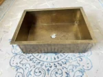 Rectangular Hammered Brass Kitchen Sink – Antique Brass Farmhouse Sink with Drain - Image 5