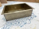 Rectangular Hammered Brass Kitchen Sink – Antique Brass Farmhouse Sink with Drain - Image 7