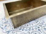 Rectangular Hammered Brass Kitchen Sink – Antique Brass Farmhouse Sink with Drain - Image 9
