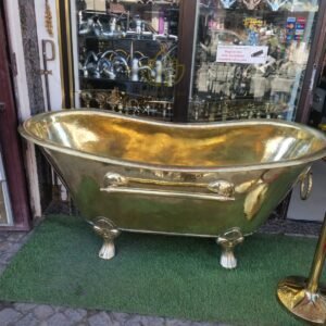 Antique Copper Bathtub, Handcrafted Copper Slipper Bath, Luxury Solid Copper Freestanding Tub with Custom Size Option