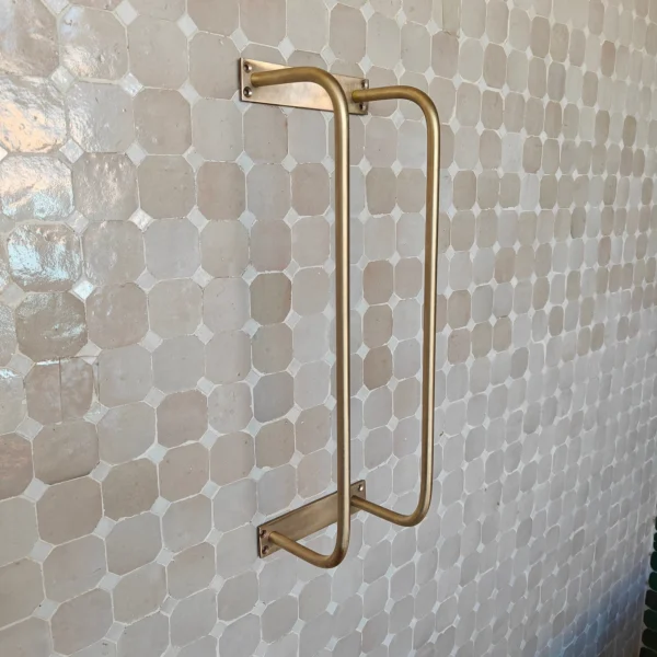 Unlacquered Brass Towel Rack, Wall-Mounted Bathroom Towel Holder, Solid Brass Organizer with Vintage Patina, Custom Size Option - Image 4