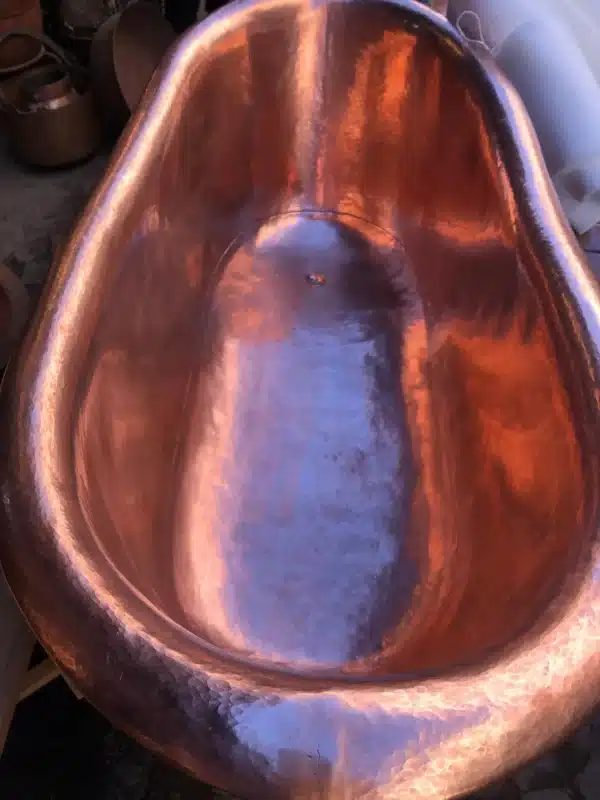 Solid Copper Shower Bathtub, Handmade Brass or Copper Tub with Legs, Custom Freestanding Bathtub with Towel Rack & Drain - Image 6
