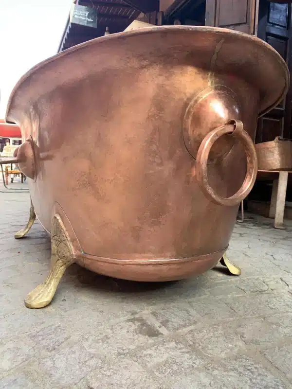 Solid Copper Shower Bathtub, Handmade Brass or Copper Tub with Legs, Custom Freestanding Bathtub with Towel Rack & Drain - Image 11