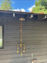Trio Handcrafted Solid Copper Brass Shower System, Luxury Rainfall Shower Head with Handheld & Wall-Mount, Custom Bathroom Set