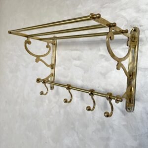 Unlacquered Brass Bathroom Shelf | Handmade Moroccan