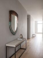 Shield Copper Mirror with Green Verdigris Patina, Handmade Moroccan Wall Mirror, Hammered Antique Copper Vanity Mirror for Bathroom, Bedroom or Entryway Decor Art - Image 4