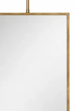 Suspended Rectangular Brass Mirror | Hanging Vanity Mirror with Flat Frame | Antique Brass Ceiling-Mounted Mirror | Custom Size - Image 9
